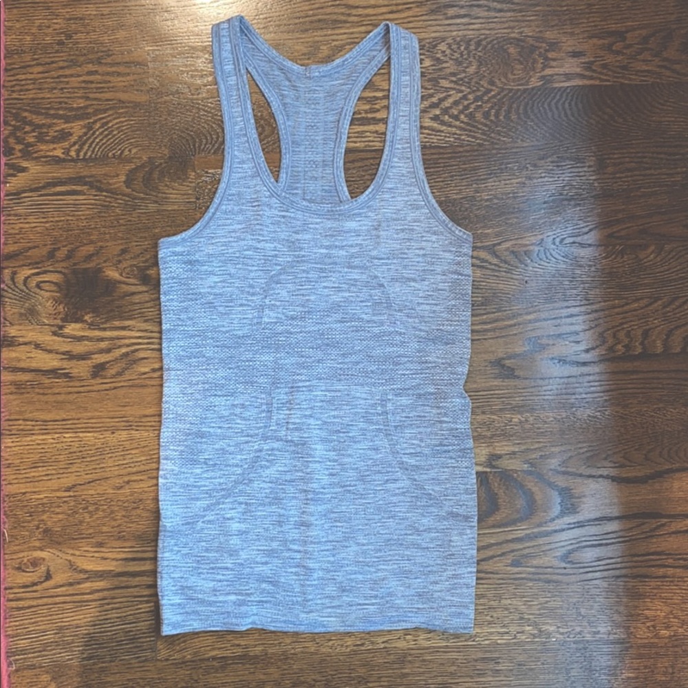 Heathered gray lululemon swiftly tech tank top